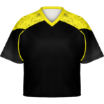 Black & Yelloy Colorblocked Printed Lacrosse Wear Jersey