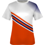 White & Red Colrblock Design Tennis Wear T-Shirt